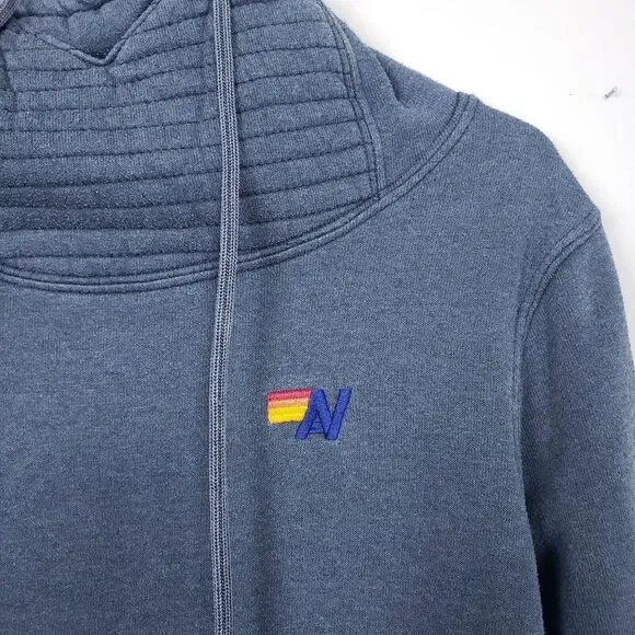 Aviator Nation Ninja Hoodie Sweatshirt Womens XS Blue Gray Funnel Neck - Picture 3 of 8